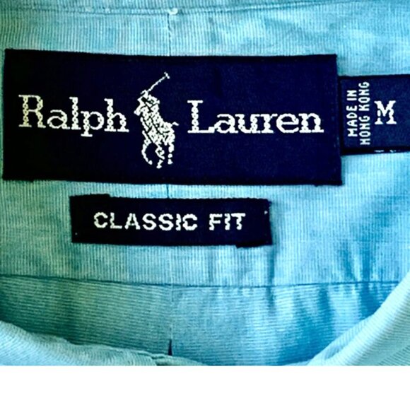 Mens Ralph Lauren Classic Fit Button Down Shirt Size Medium Light Blue ~ Perfect - Picture 3 of 8